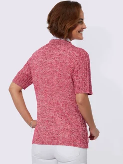 Veste en tricot ajouré fils chinés