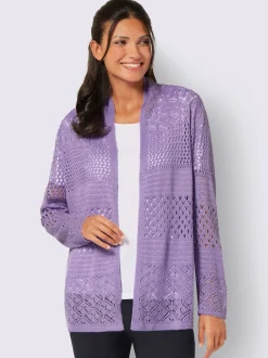 Veste en tricot ajouré motif ajouré intégral
