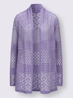 Veste en tricot ajouré motif ajouré intégral