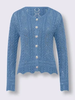Veste en tricot ajouré motif ajouré intégral