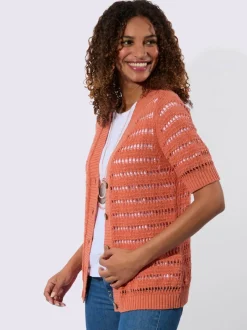 Veste en tricot ajouré pur coton