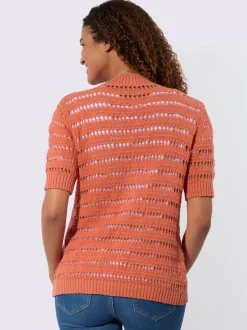 Veste en tricot ajouré pur coton