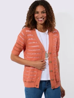 Veste en tricot ajouré pur coton