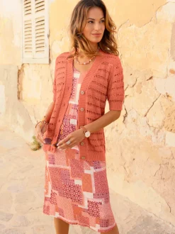 Veste en tricot ajouré pur coton