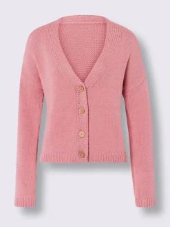 Veste en tricot boutons imitation bois