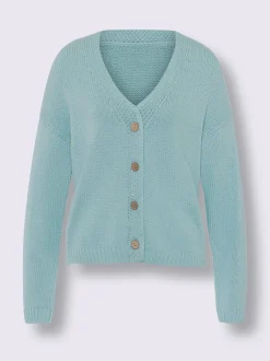 Veste en tricot boutons imitation bois