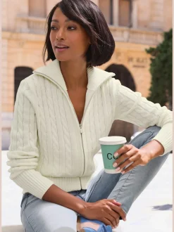 Veste en tricot col à revers tendance