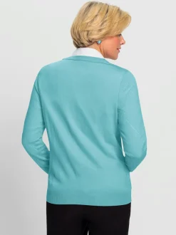 Veste en tricot à col V et manches longues