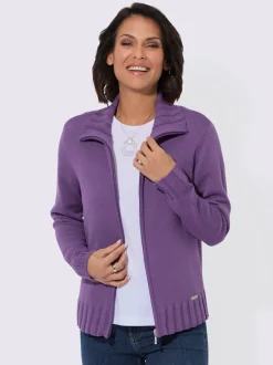 Veste en tricot coton à fermeture éclair et manches longues