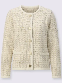 Veste en tricot fil brillant couleur or