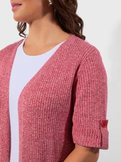 Veste en tricot fils chinés