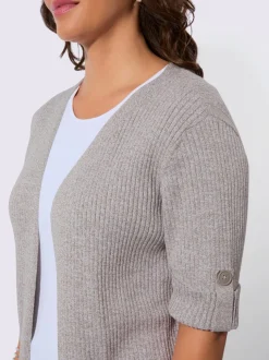 Veste en tricot fils chinés