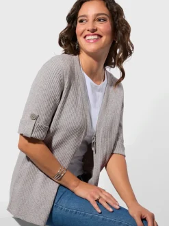 Veste en tricot fils chinés