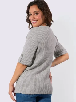 Veste en tricot fils chinés