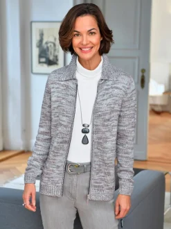 Veste en tricot fils chinés