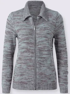 Veste en tricot fils chinés