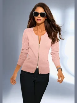 Veste en tricot fin motif tricot ajouré tendance