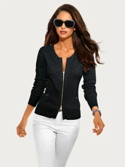 Veste en tricot fin motif tricot ajouré tendance