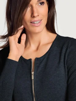Veste en tricot fin motif tricot ajouré tendance