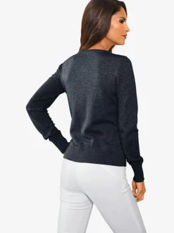 Veste en tricot fin motif tricot ajouré tendance
