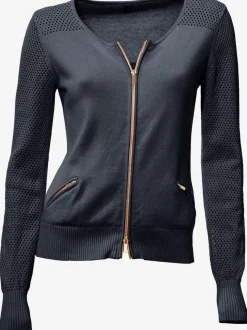 Veste en tricot fin motif tricot ajouré tendance