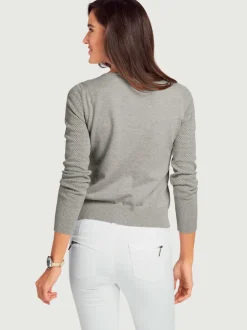 Veste en tricot fin motif tricot ajouré tendance