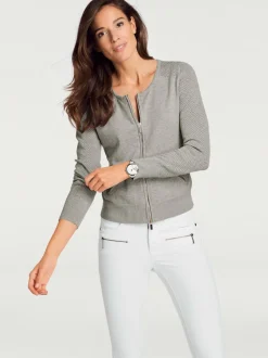 Veste en tricot fin motif tricot ajouré tendance