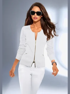 Veste en tricot fin motif tricot ajouré tendance