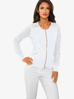 Veste en tricot fin motif tricot ajouré tendance
