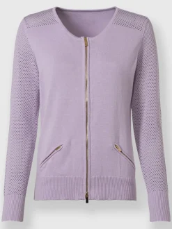 Veste en tricot fin motif tricot ajouré tendance