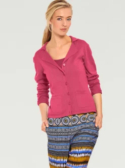 Veste en tricot fin superbe basique avec poches plaquées