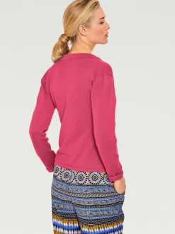 Veste en tricot fin superbe basique avec poches plaquées
