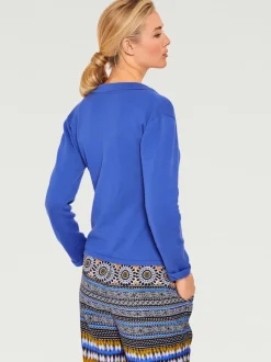 Veste en tricot fin superbe basique avec poches plaquées