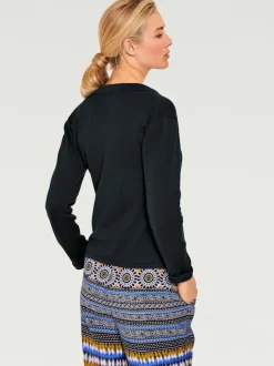 Veste en tricot fin superbe basique avec poches plaquées