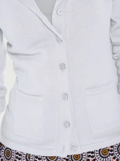 Veste en tricot fin superbe basique avec poches plaquées