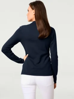 Veste en tricot fin superbe basique avec poches plaquées
