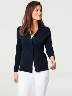 Veste en tricot fin superbe basique avec poches plaquées
