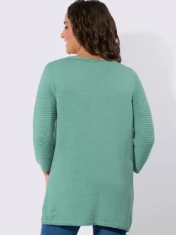 Veste en tricot forme ouverte et longue tendance