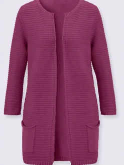 Veste en tricot forme ouverte et longue tendance