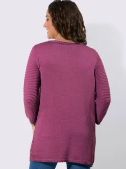 Veste en tricot forme ouverte et longue tendance