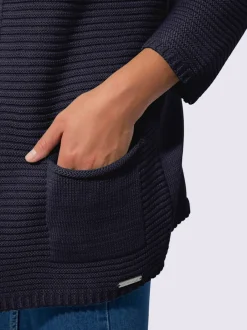 Veste en tricot forme ouverte et longue tendance