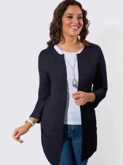 Veste en tricot forme ouverte et longue tendance