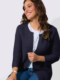 Veste en tricot forme ouverte et longue tendance