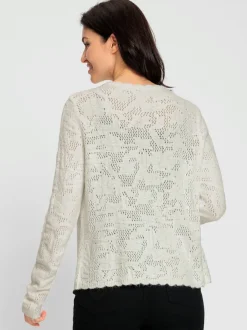 Veste en tricot jacquard jacquard ajouré
