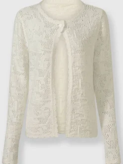 Veste en tricot jacquard jacquard ajouré