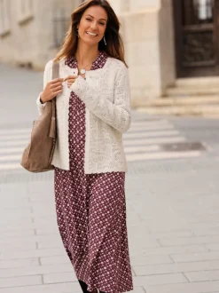 Veste en tricot jacquard jacquard ajouré