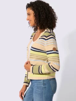 Veste en tricot mélange de motifs tendance