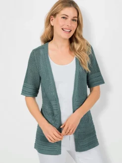 Veste en tricot motif ajouré léger