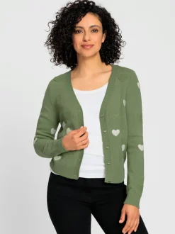 Veste en tricot motif cœur tendance