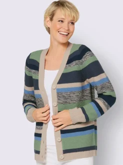 Veste en tricot motif à rayures tendance